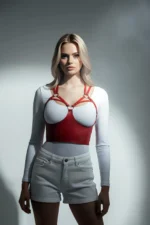 Red Women's Leather Belt Corset-Style Body Accessory - SH872 - Image 2