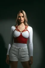 Red Women's Leather Belt Corset-Style Body Accessory - SH872 - Image 3