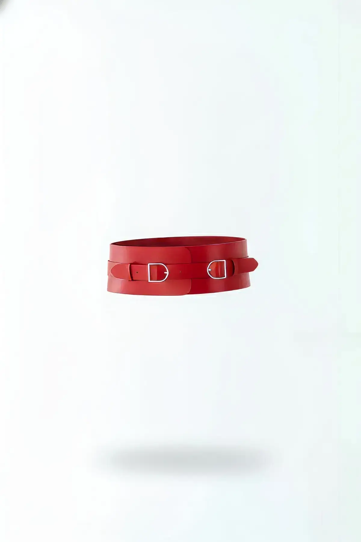 Red Women's Wide Corset-Style Leather Belt - SH875