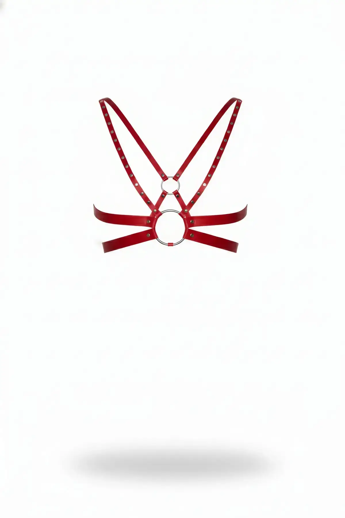 Red Women's Belt with Leather Stud Detail Body Accessory - SH884