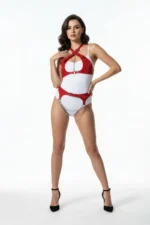 Red Harness Set with Leather Chain Detail - SH885 - Image 2