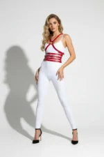 Red Women's Belt with Multiple Straps and O-Ring Detail - SH911 - Image 2