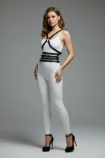 Black Women's Belted Multi-Strap Waist Corset - SH911 - Image 2