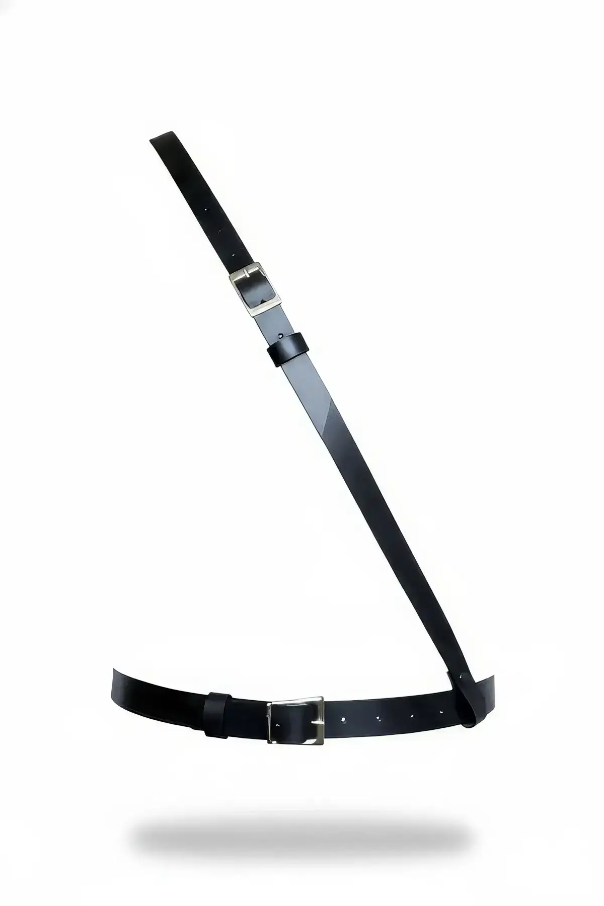 Black Women's Belt with Shoulder Detail, Adjustable Body Accessory - SH917