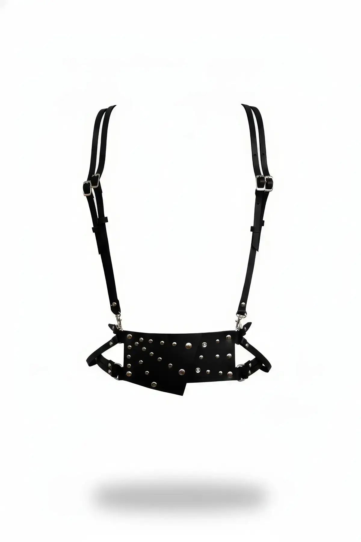 Black Women's Belt Studded Leather Body Accessory - SH918