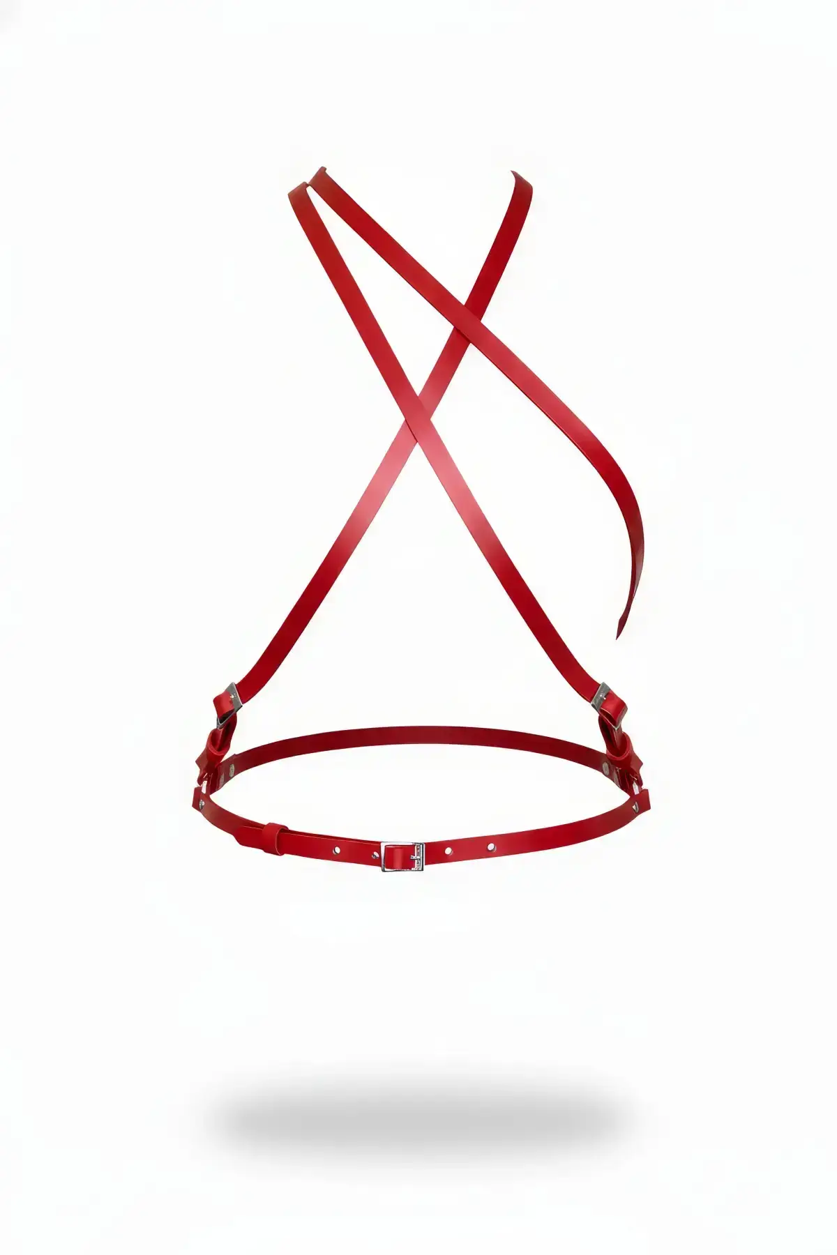Red Women's Belt with Cross Shoulder Detail and Thin Straps - SH919