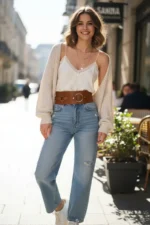 Women's Belt with Thick Loop Buckle, High Waist - SH920 - Image 4