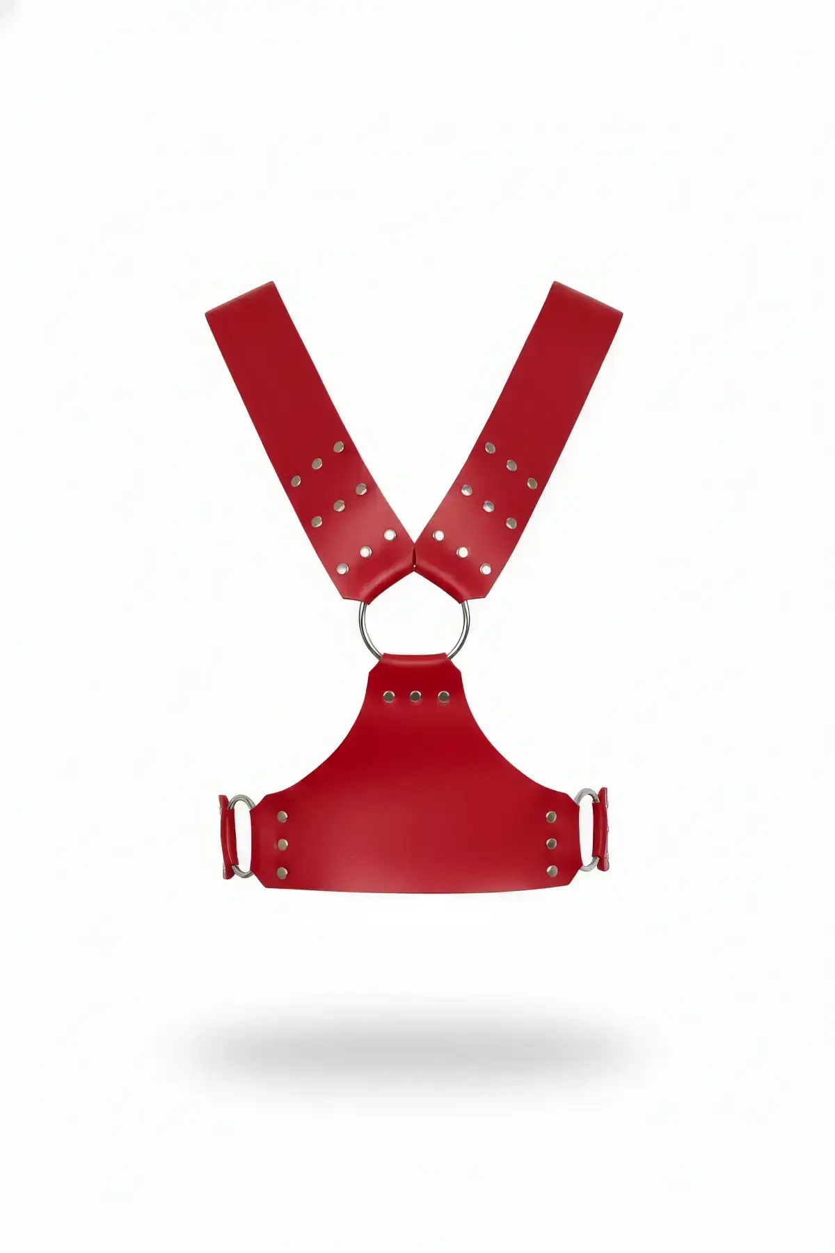 Red Women's Belt, Faux Leather Studded Waist Accessory - SH936