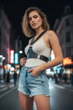 Black Women's Belt with Stud Detail Body Accessory - SH936 - Image 3