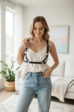 Black Women's Belt with Multiple Straps and Buckle Body Accessory - SH938 - Image 2