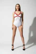 Red Women's Cross-Fastened Chain Body Belt - SH952 - Image 4