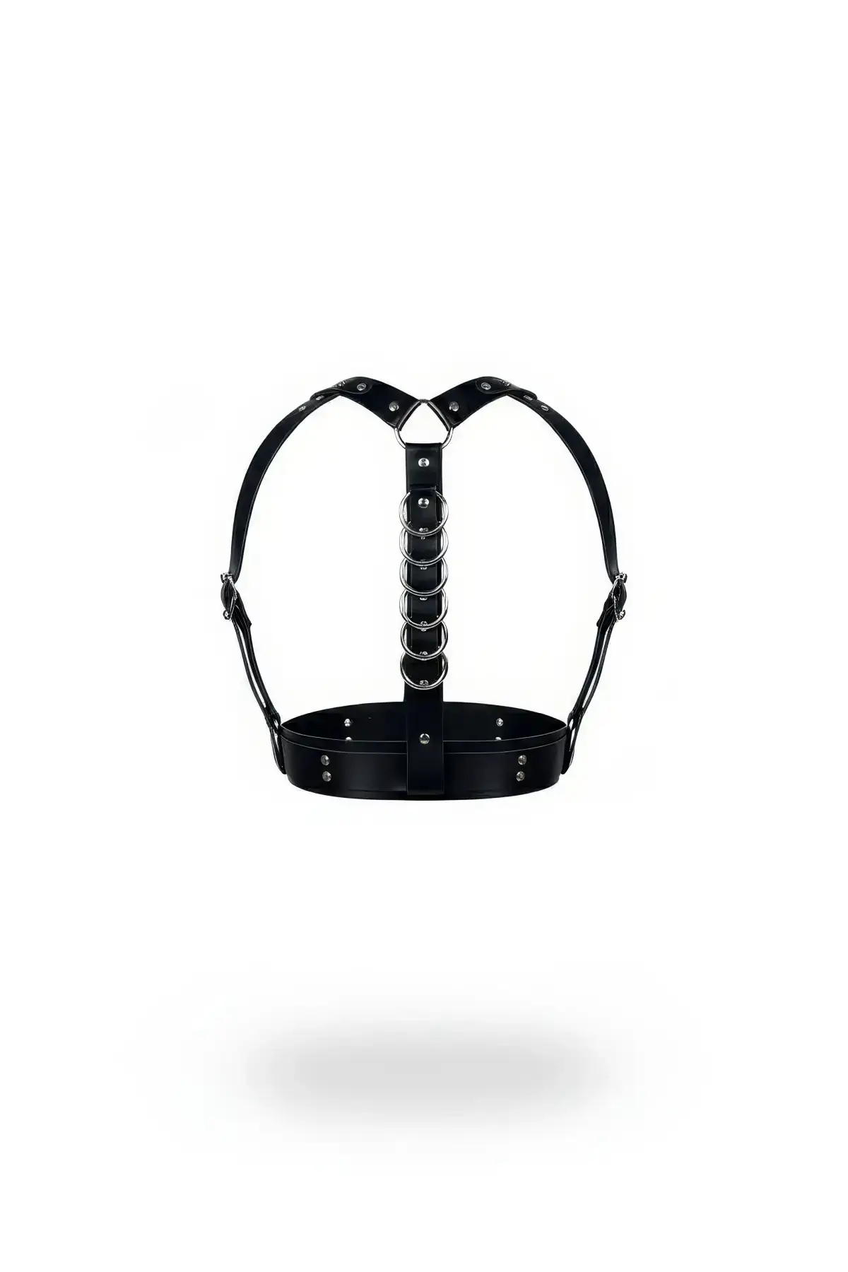 Black Women's Belt with Metal Ring Detail Body Accessory - SH976