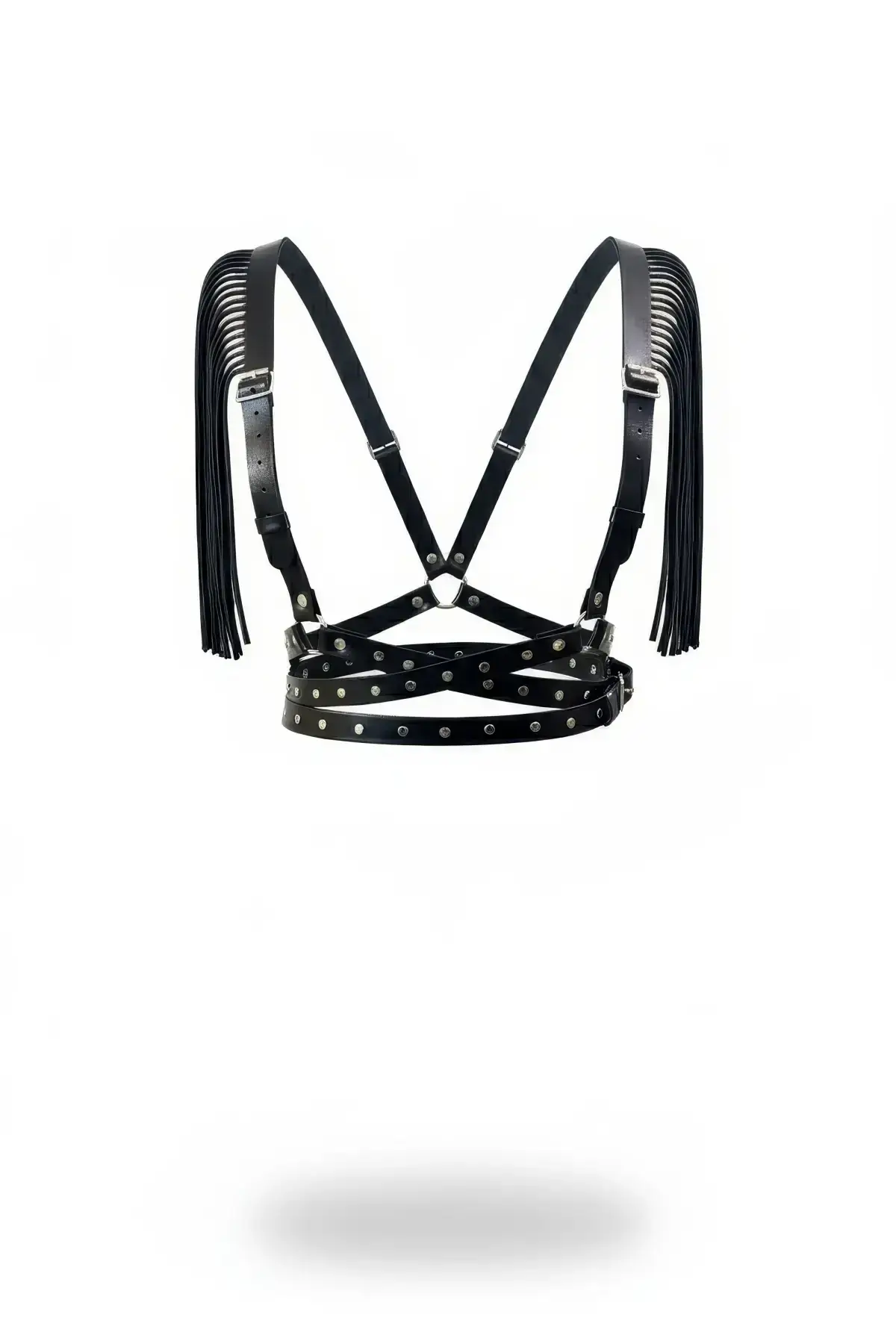 Black Women's Belt Studded Leather Body Accessory - SH1004