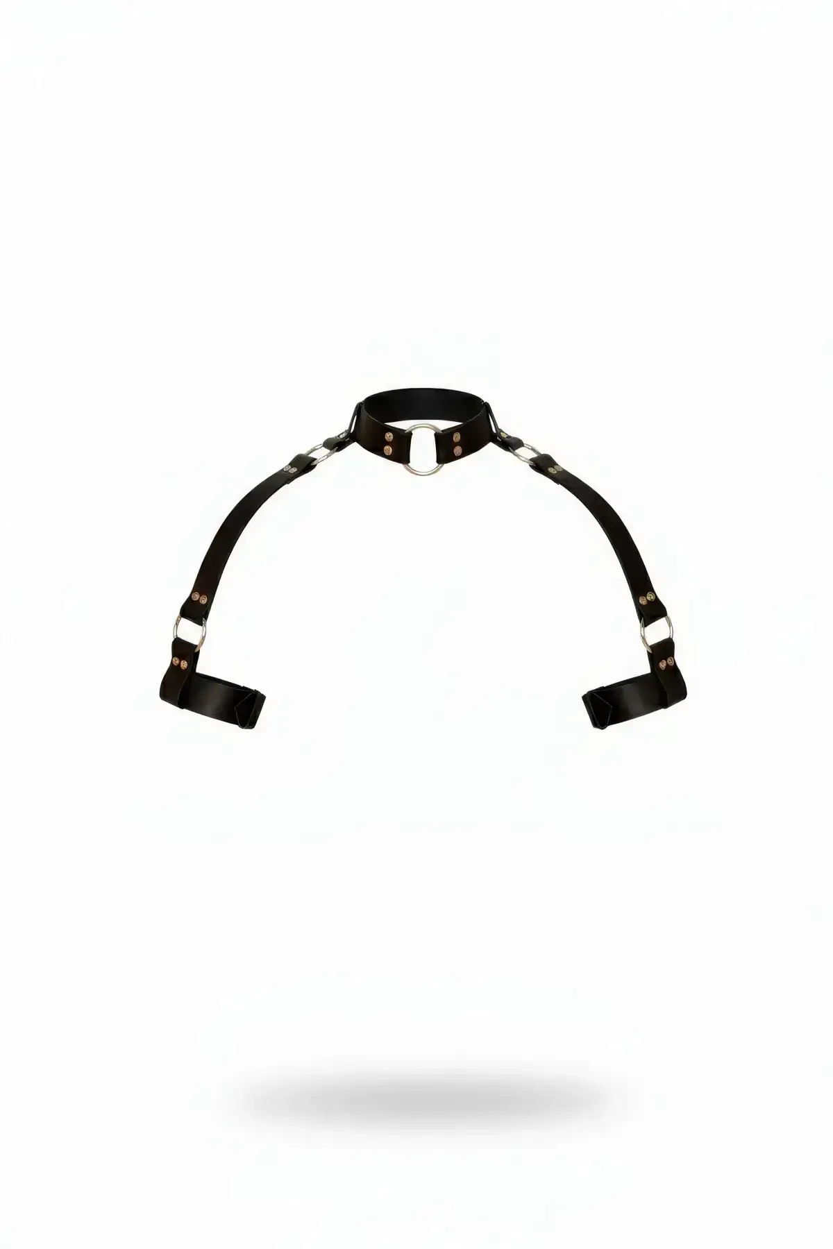 136558.webp Black Women's Belt with O-Ring Detail, Leather Body Accessory - SH1035 - Image 1