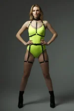 Black Harness Set with Chain Detail Necklace Accessory - SH1081 - Image 7