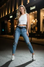 Black Women's Belt with Multiple Chain Details - SH1096 - Image 2