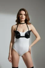 Black Women's Belt Faux Leather Corset Detail Body Accessory - SH1140 - Image 3