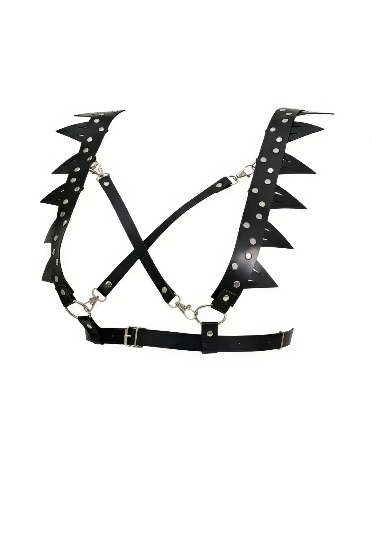 Black Harness Set with Stud Detail and Pointed Tip Body Accessory - SH1166