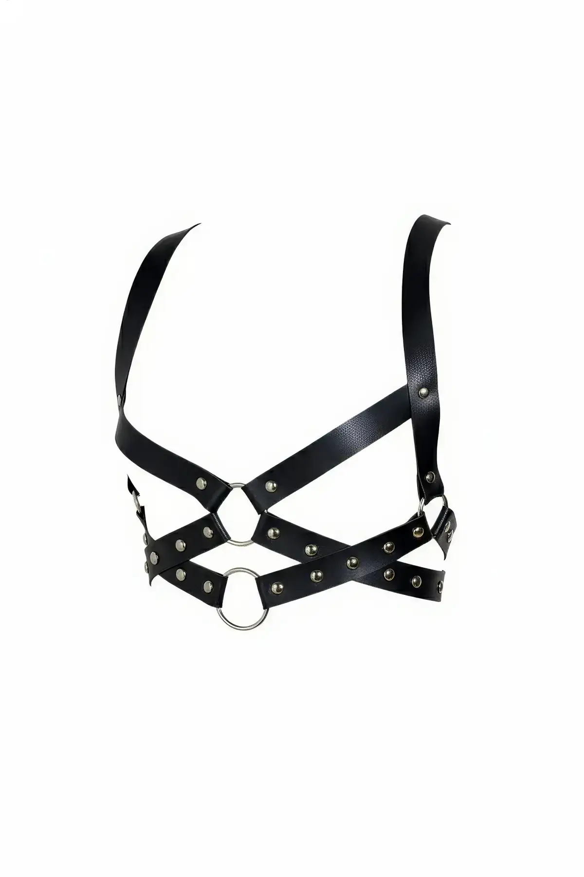 Black Women's Belt with Stud Detail Leather Body Accessory - SH1182