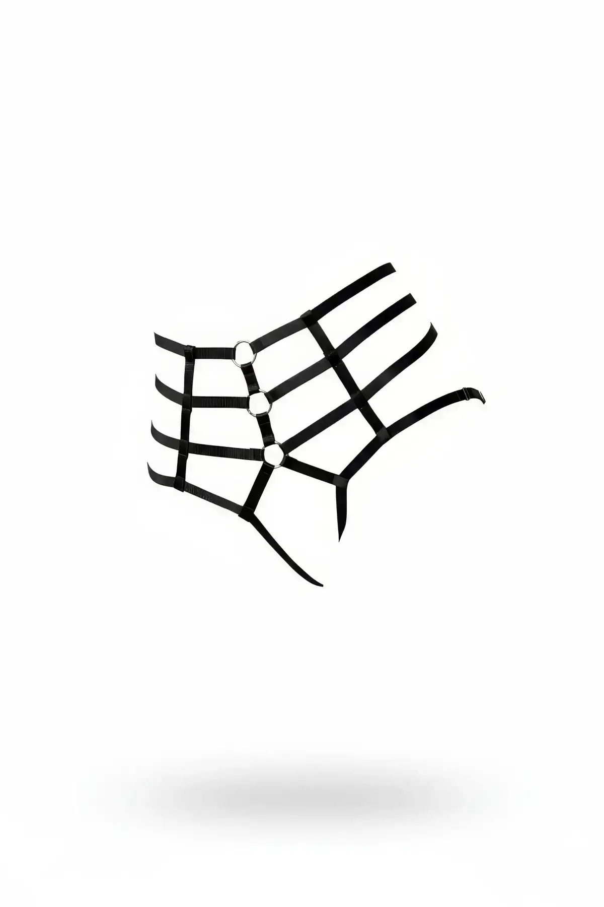 Black Thong - High Waist Panties with Ring Detail and Band - SH1211