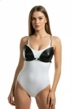 Black Chest Harness Leather Bustier with Chain Detail - SH1227 - Image 4