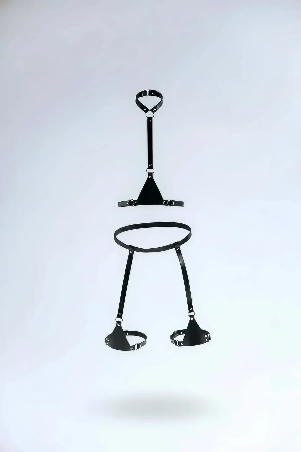 Black Harness Set Leather Body Garter Set - SH1229