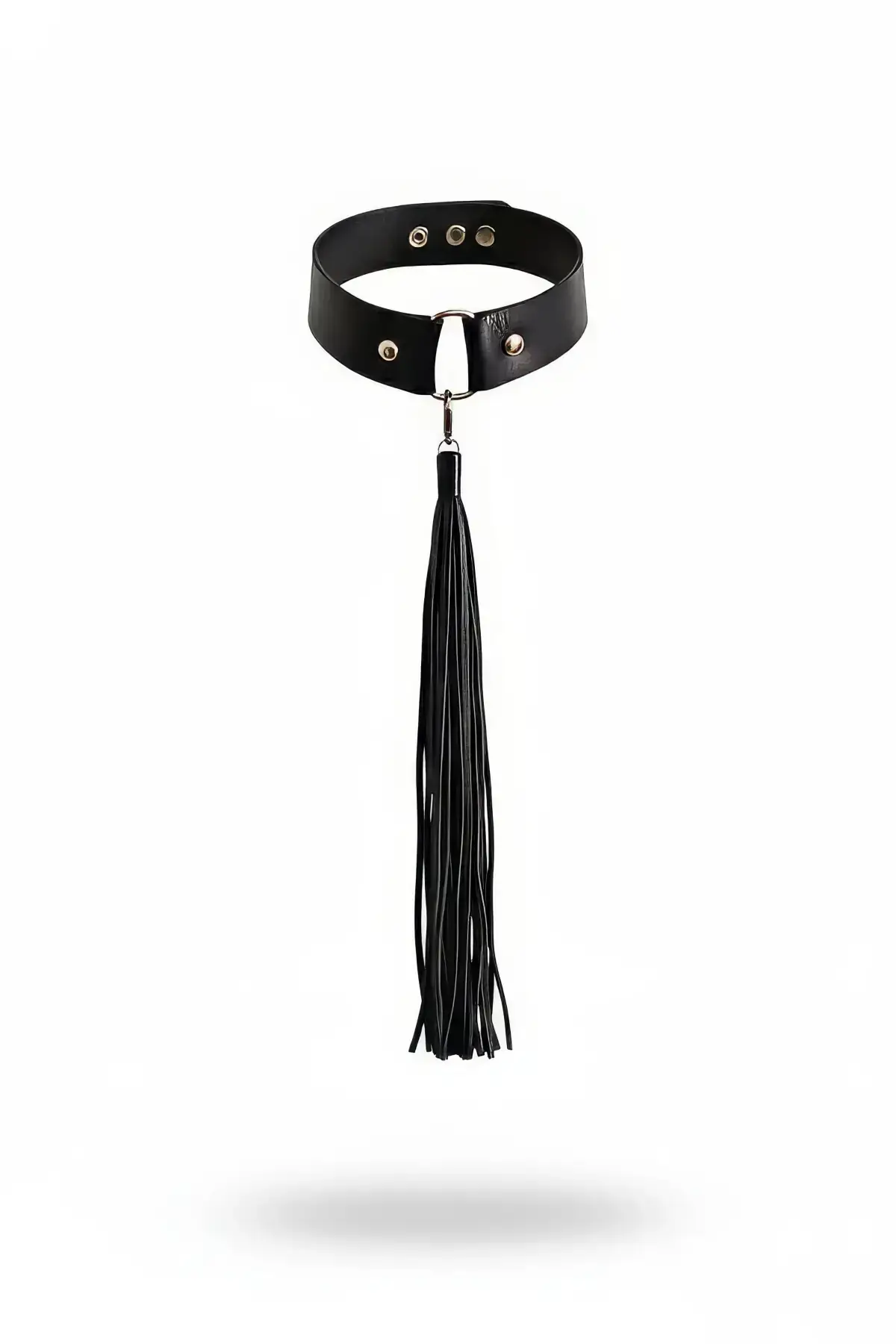 Black Choker Leather Tassel Necklace - SH1236