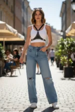 Black Women's Belt Studded Leather Shoulder Accessory - SH1279