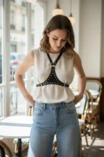 Black Women's Belt Studded Leather Shoulder Accessory - SH1279 - Image 2