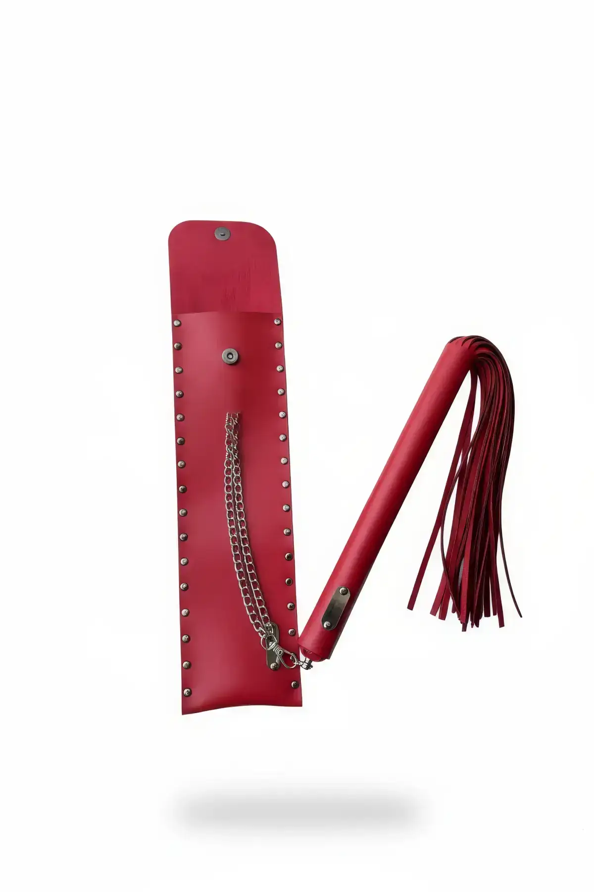 Red Whip - Leather Case with Handcuff and Staple Detail - SH1287