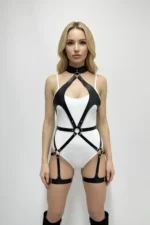 Black Harness Set Leather Body Buckle Accessory - SH1331 - Image 4