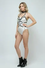 Black Body Harness with Long Chain Detail - SH1397