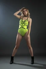 Black Body Harness with Long Chain Detail - SH1397 - Image 8