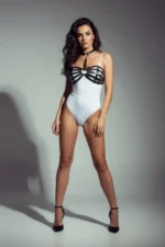 Black Leather Chest Harness with Multi-Strap Cage Detail - SH1408 - Image 4