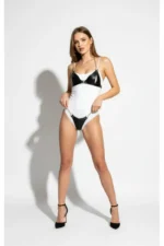 Black Women's Belt Faux Leather Body Belt with Chain Detail - SH1424