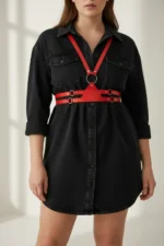 Plus Size Red Women's Leather Belt Harness - Image 2
