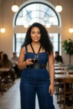 Plus Size Black Women's Corset Belt with Shoulder Straps, Leather Outfit Complementary - SH20