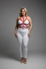 Plus Size Red Women's Harness Set Full Body Adjustable Leather Accessory - SH24 - Image 2
