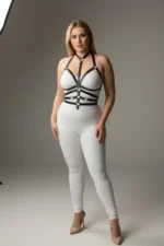 Plus Size Black Women's Leather Harness Set with Ring Detail Fantasy Accessory - SH24 - Image 2