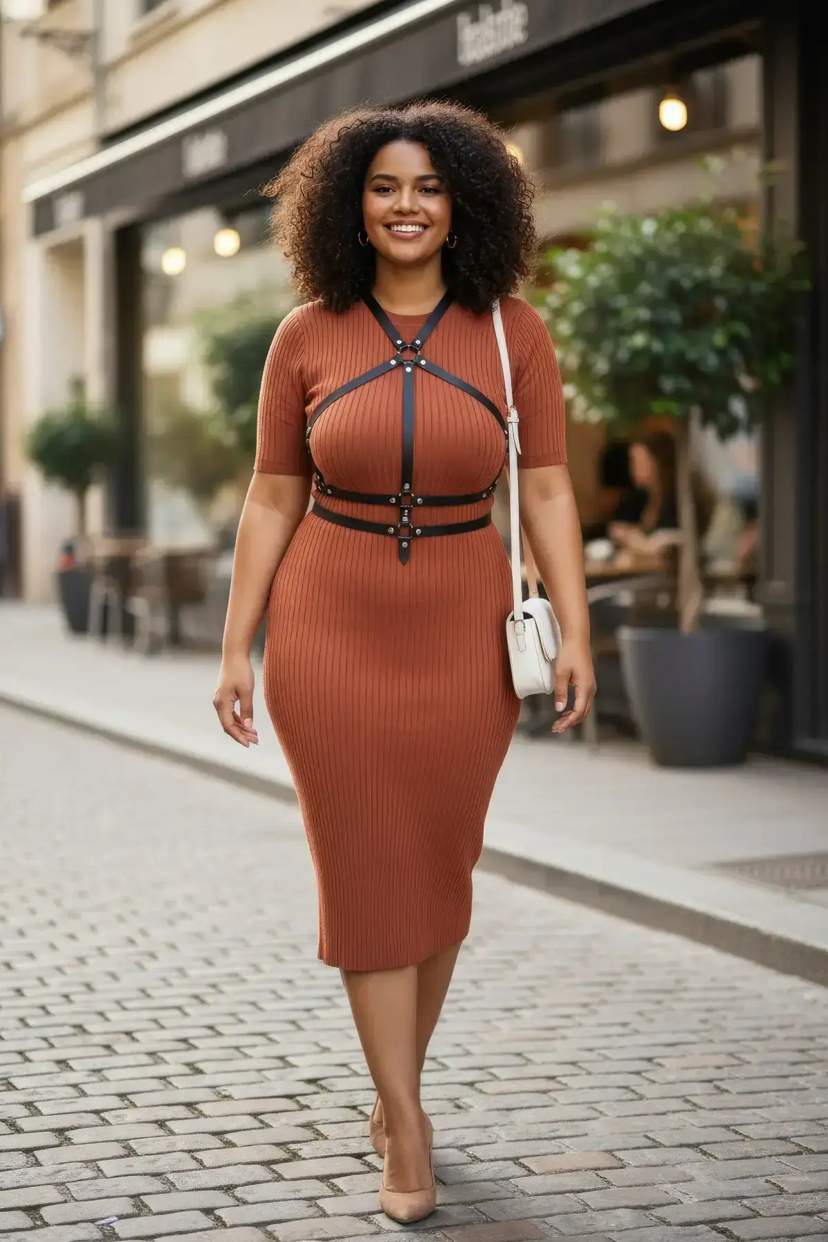 Plus Size Black Women's Belt Iconic Leather Body Accessory - SH30