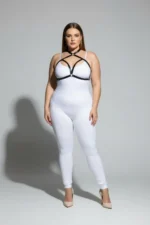 Plus Size Black Women's Elastic Harness Set with Cross Straps Bra Accessory - SH100 - Image 4