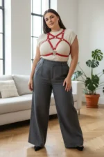 Plus Size Red Women's Leather Belt Harness Dress Top Outfit Complementary - SH108 - Image 2