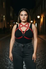 Plus Size Red Women's Leather Belt Harness Dress Top Outfit Complementary - SH108 - Image 3