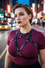 Plus Size Black Women's Belt Harness Style Dress Top Body Accessory - SH108 - Image 5