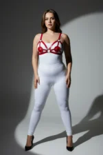 Plus Size Red Women's Harness Set with Leather Ring Detail Fantasy Accessory - SH112 - Image 4