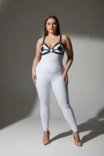 Plus Size Black Women's Leather Bra Harness Set with Ring Detail Fantasy Accessory - SH112 - Image 3