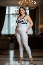 Plus Size Black Women's Leather Bra Harness Set with Ring Detail Fantasy Accessory - SH112 - Image 5