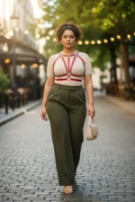 Plus Size Women's Leather Belt Body Harness Accessory - SH114