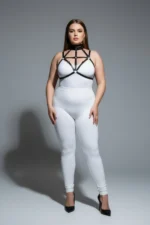 Plus Size Black Women's Harness Set with Elastic Neck Detail Fantasy Accessory - SH118 - Image 2