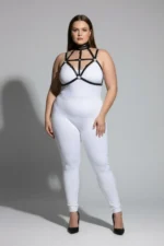 Plus Size Black Women's Harness Set with Elastic Neck Detail Fantasy Accessory - SH118 - Image 3